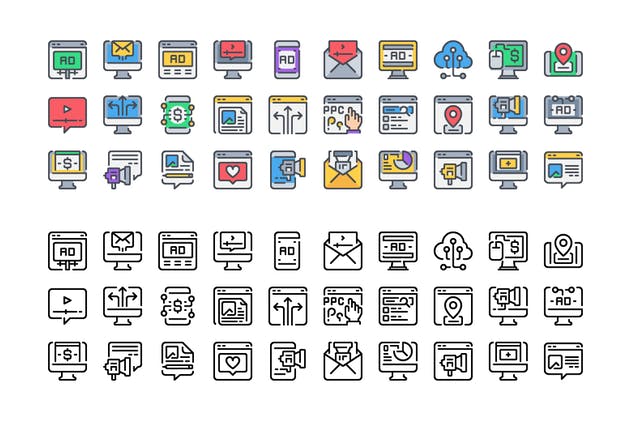 30枚市场营销主题图标合集 30 Digital Marketing icon set插图(2)