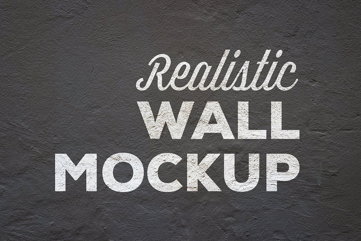 逼真水泥墙刷漆效果Logo设计/字体设计样机模板 Realistic Wall Mockup插图