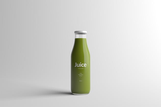 果汁玻璃瓶外观设计样机模板 Juice Bottle Packaging Mock-Up插图(1)