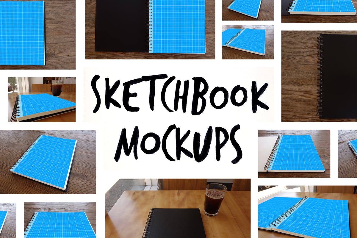 活页艺术素描本样机模板 15 Sketchbook Mockups插图