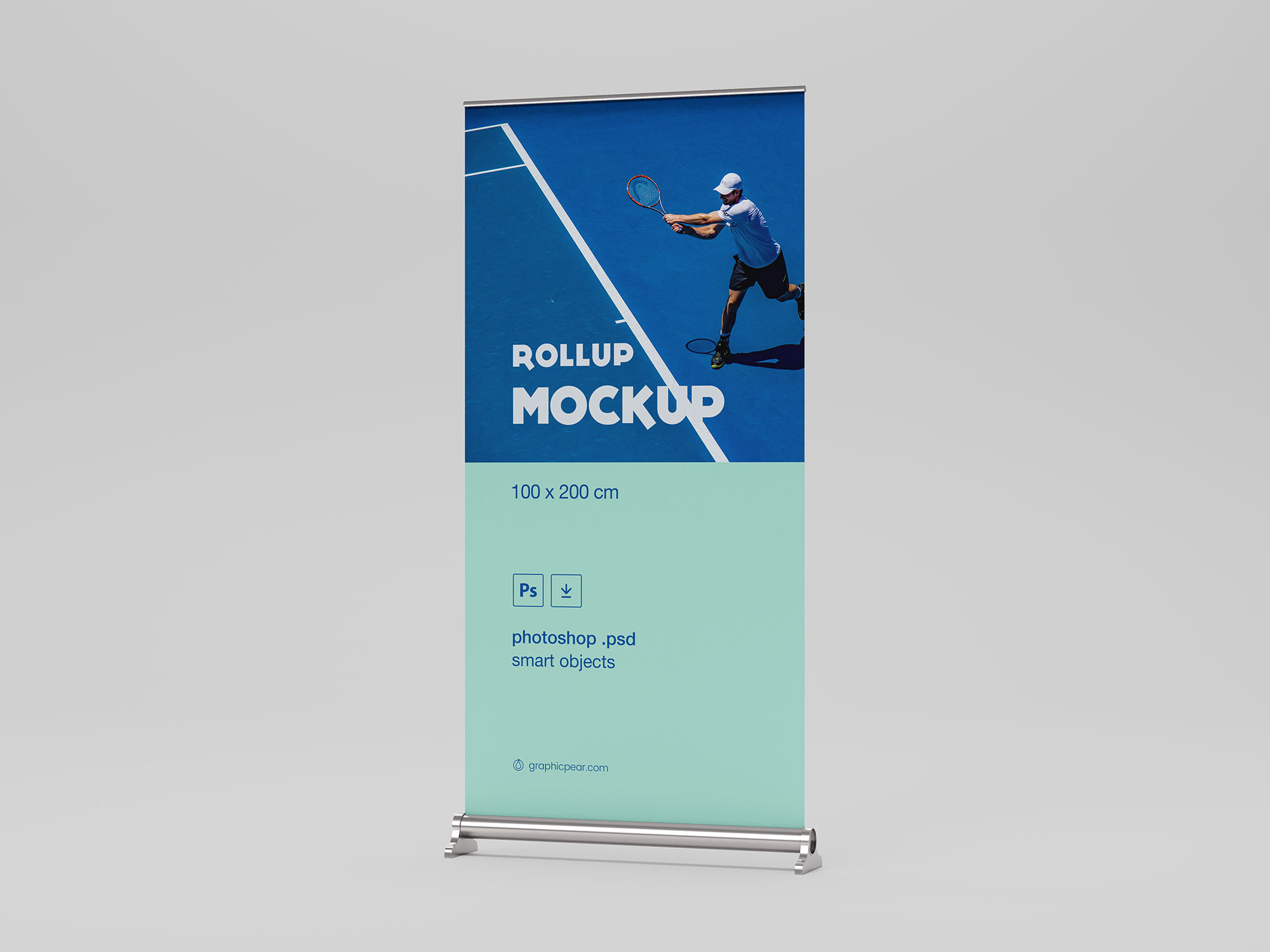 企业/品牌/店铺宣传X展架易拉宝广告设计效果图样机模板 Rollup Mockup 100 x 200cm插图