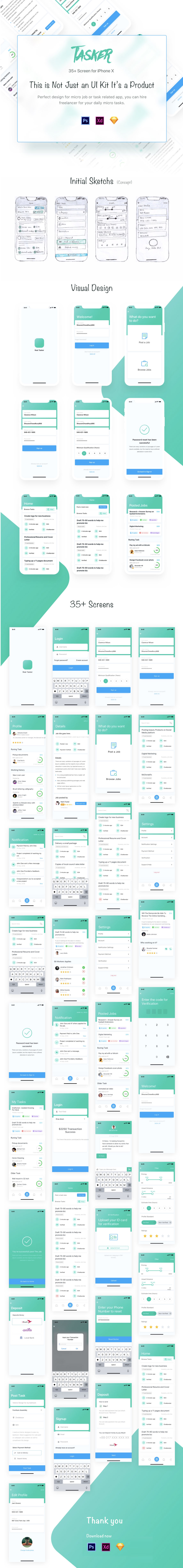 第一素材下午茶：求职发布工作等人力资源类APP UI KITS[PSD,sketch]插图