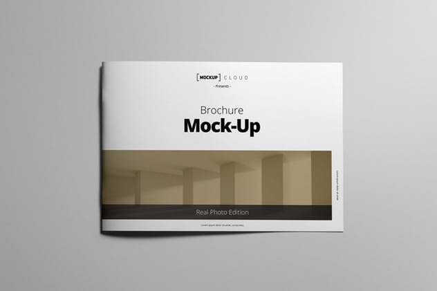 企业画册产品手册样机模板 Landscape Brochure Mockup插图4