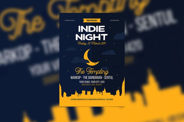 独立游戏之夜活动海报设计模板 Indie Night插图(1)