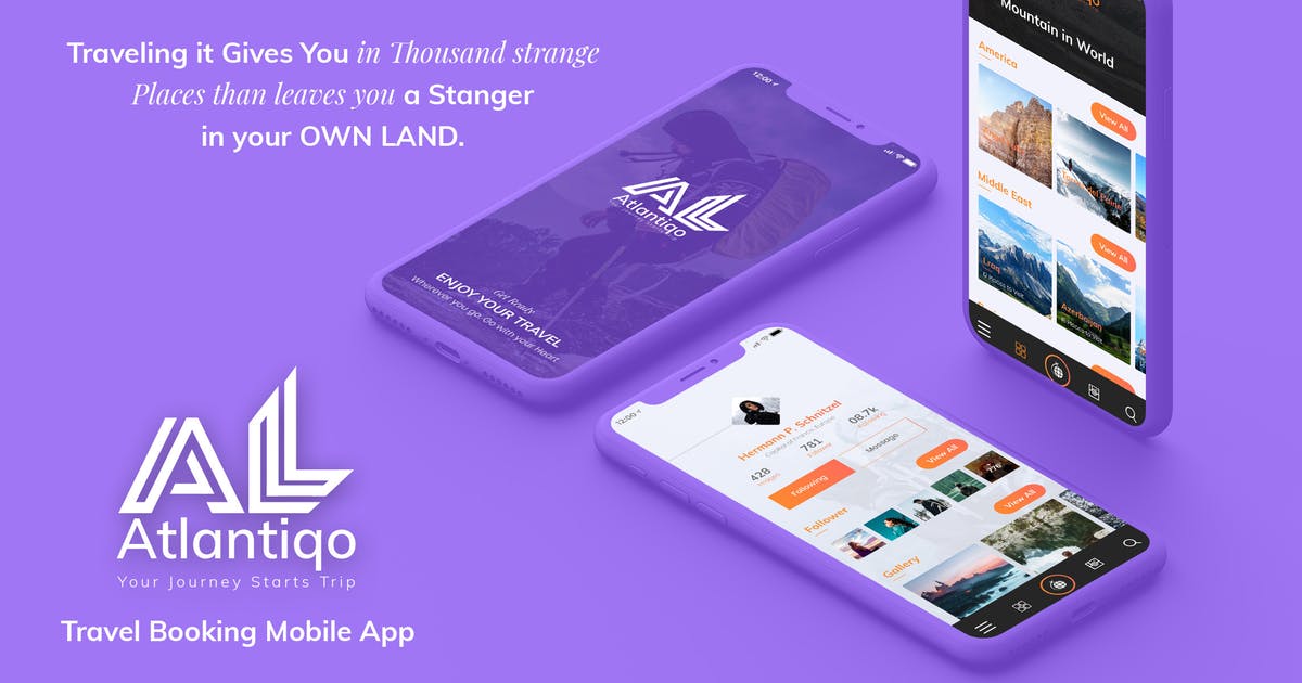 旅行和航班预订移动应用UI套件SKETCH素材 Atlantigo-Travel & Flight Booking MobileApp SKETCH插图