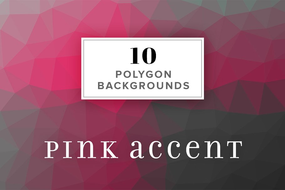 10款几何图形渐变色背景 10 Polygon Backgrounds – Pink Accent插图