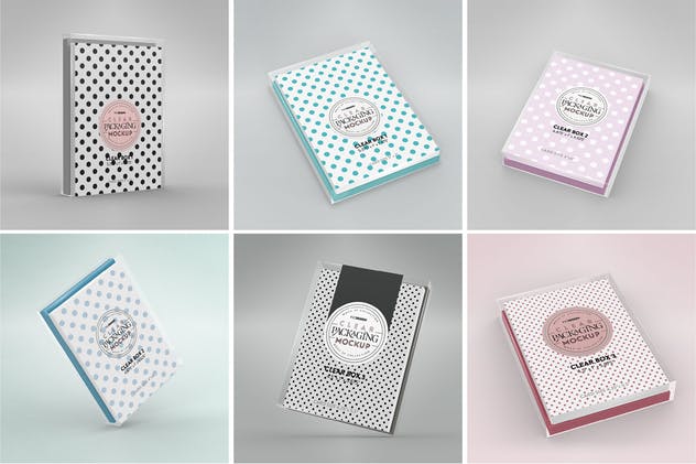 透明盒子＆文具套装包养样机 Clear Box Set with Stationery Packaging Mockup插图(2)