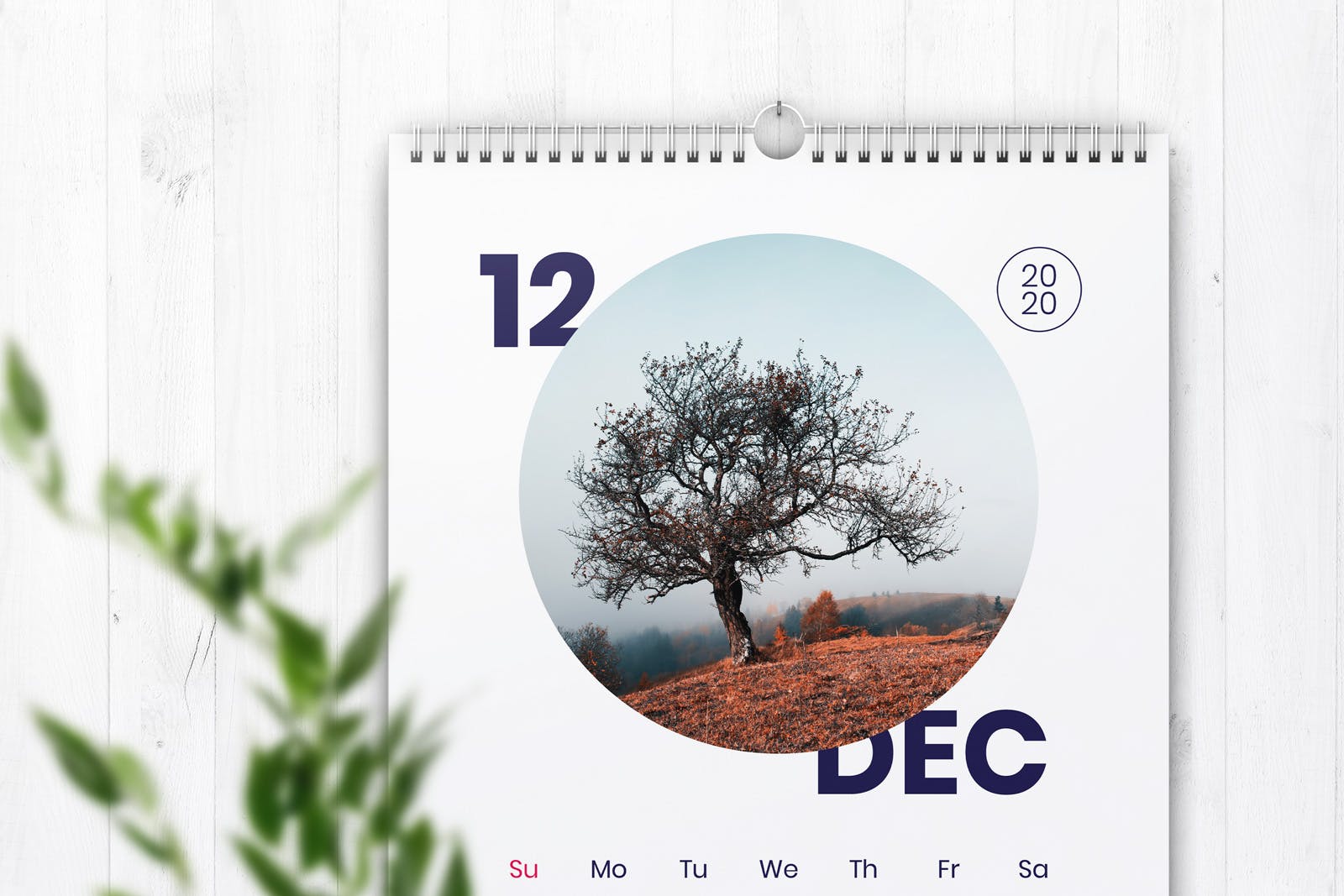 2020年风景日历年历设计模板 Calendar插图(1)