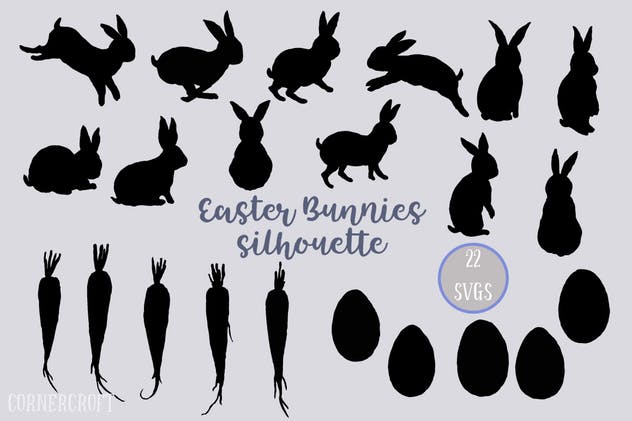 复活节兔子水彩矢量图案设计套装 Watercolor Easter Bunnies Design Kit插图3