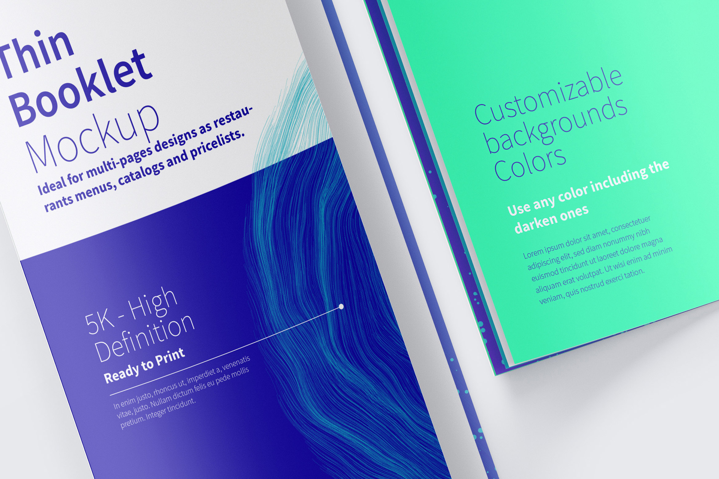 薄册子记事本封面封底设计样机03 Thin Booklet Mockup 03插图2