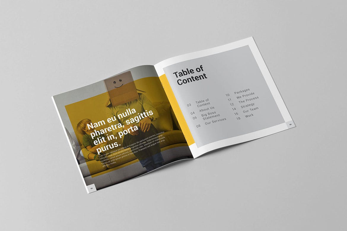 方形创意策划企业介绍宣传画册设计模板 Malibu Brochure Square插图(1)