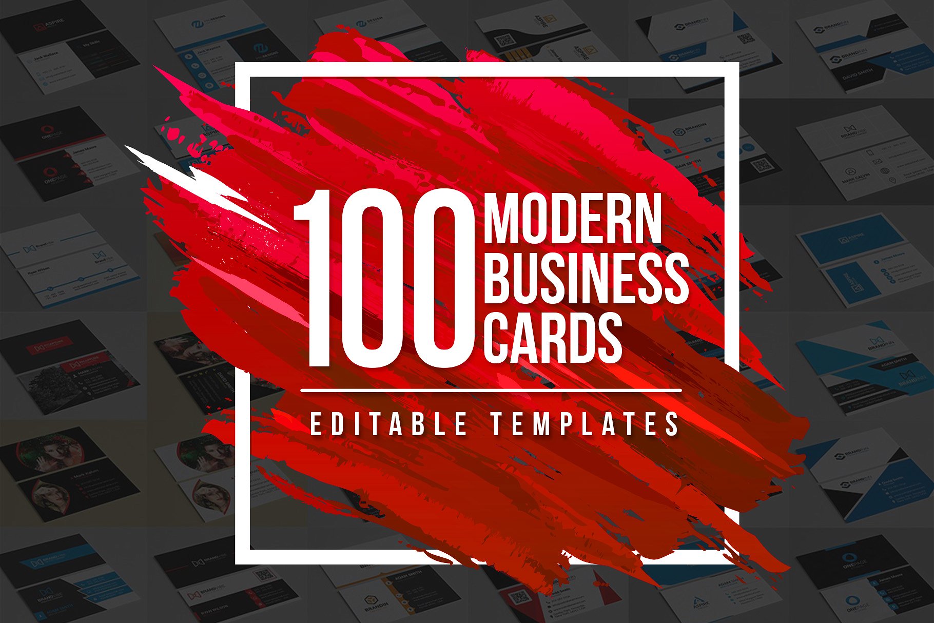100款现代设计风格企业名片模板 100 Modern Business Cards Bundle插图