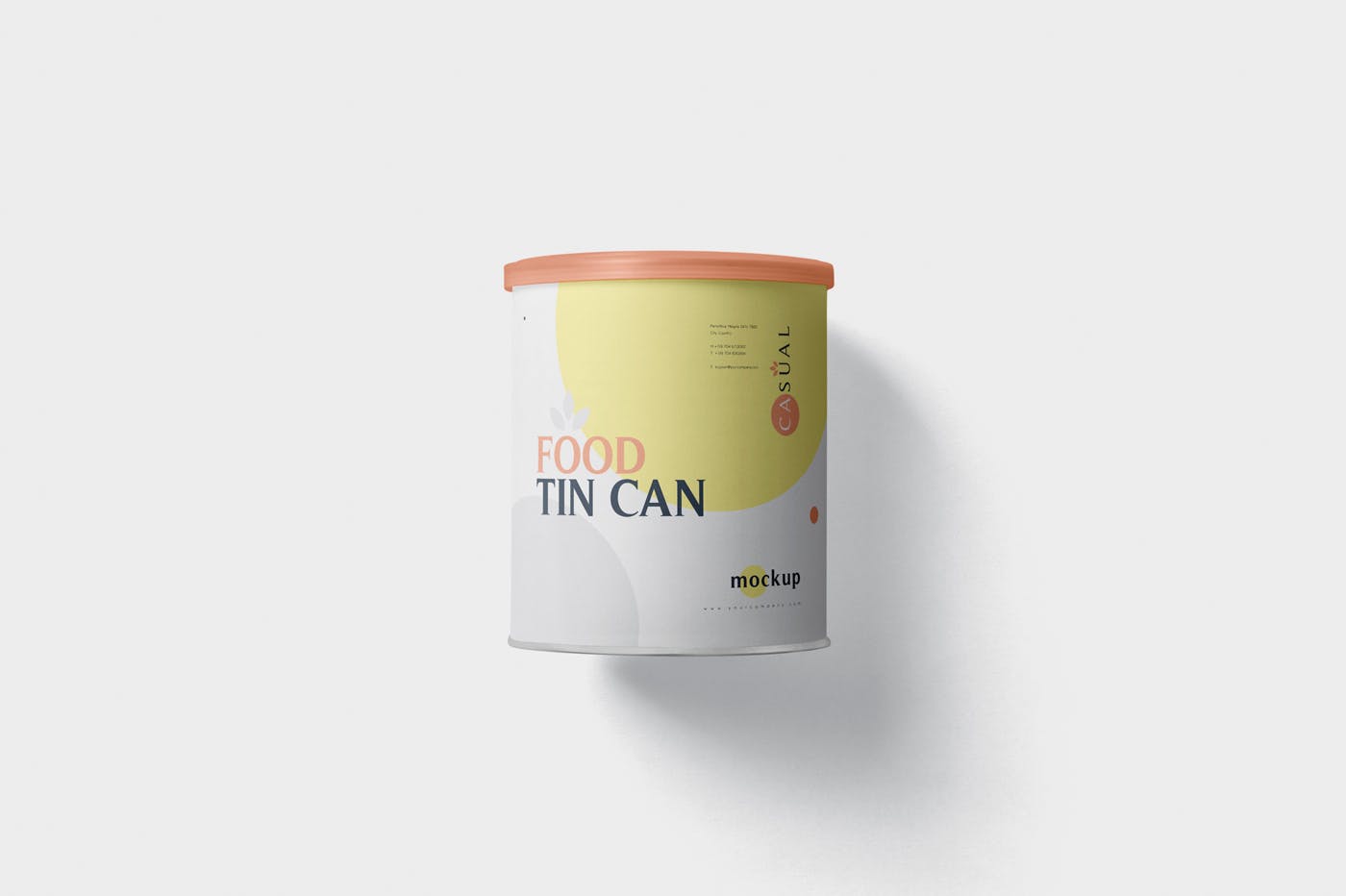 中型食物罐头外观设计样机模板 Food Tin Can Mockup Medium Size – Round插图(2)