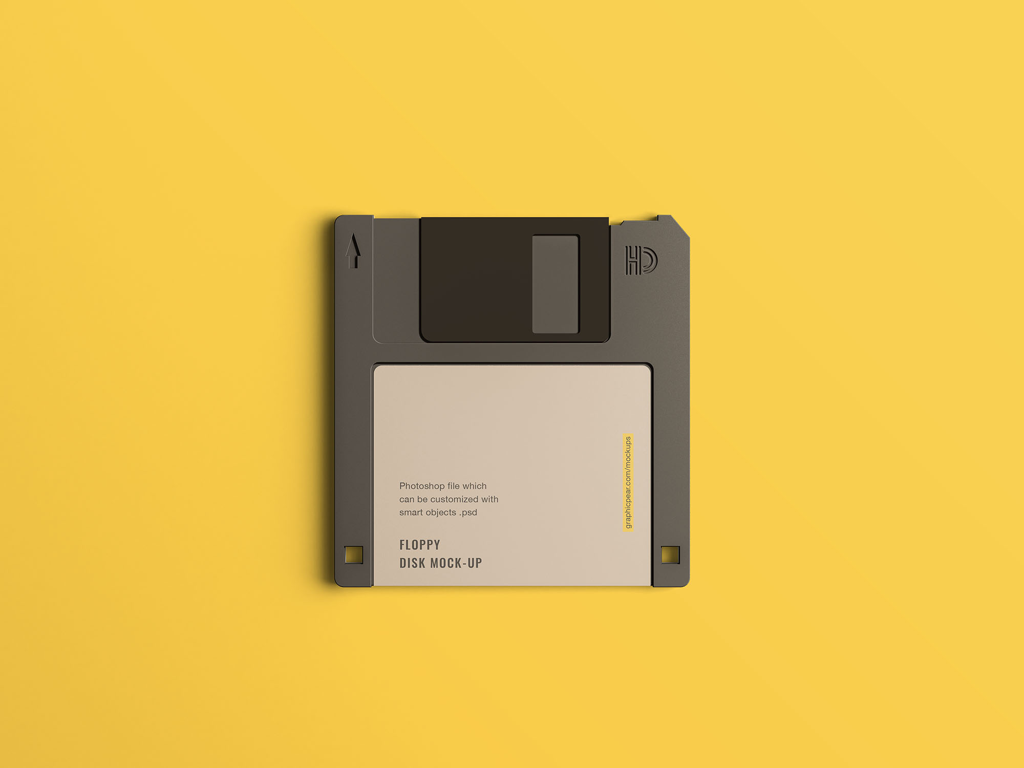 古董软盘外观设计样机模板 Floppy Disk Mockup插图