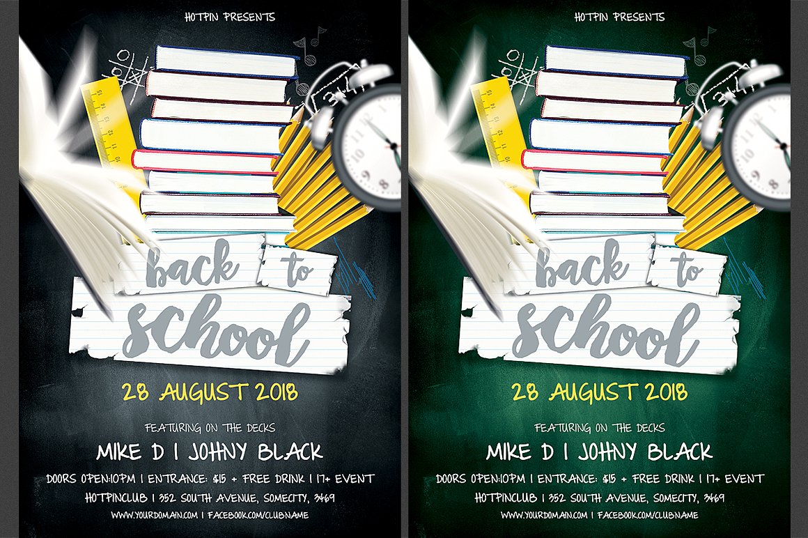 重返校园系列聚会传单模板 Back to School Party Flyer插图