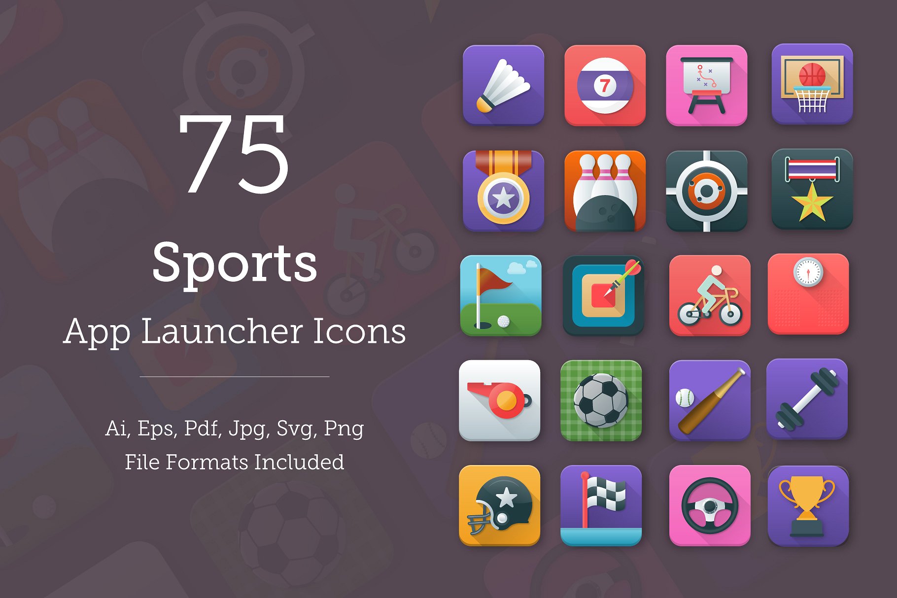75个体育运动应用图标 75 Sports App Icons插图