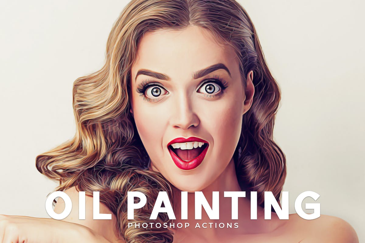 人像摄影转油画绘画艺术效果Photoshop动作 Oil Painting Photoshop Actions插图