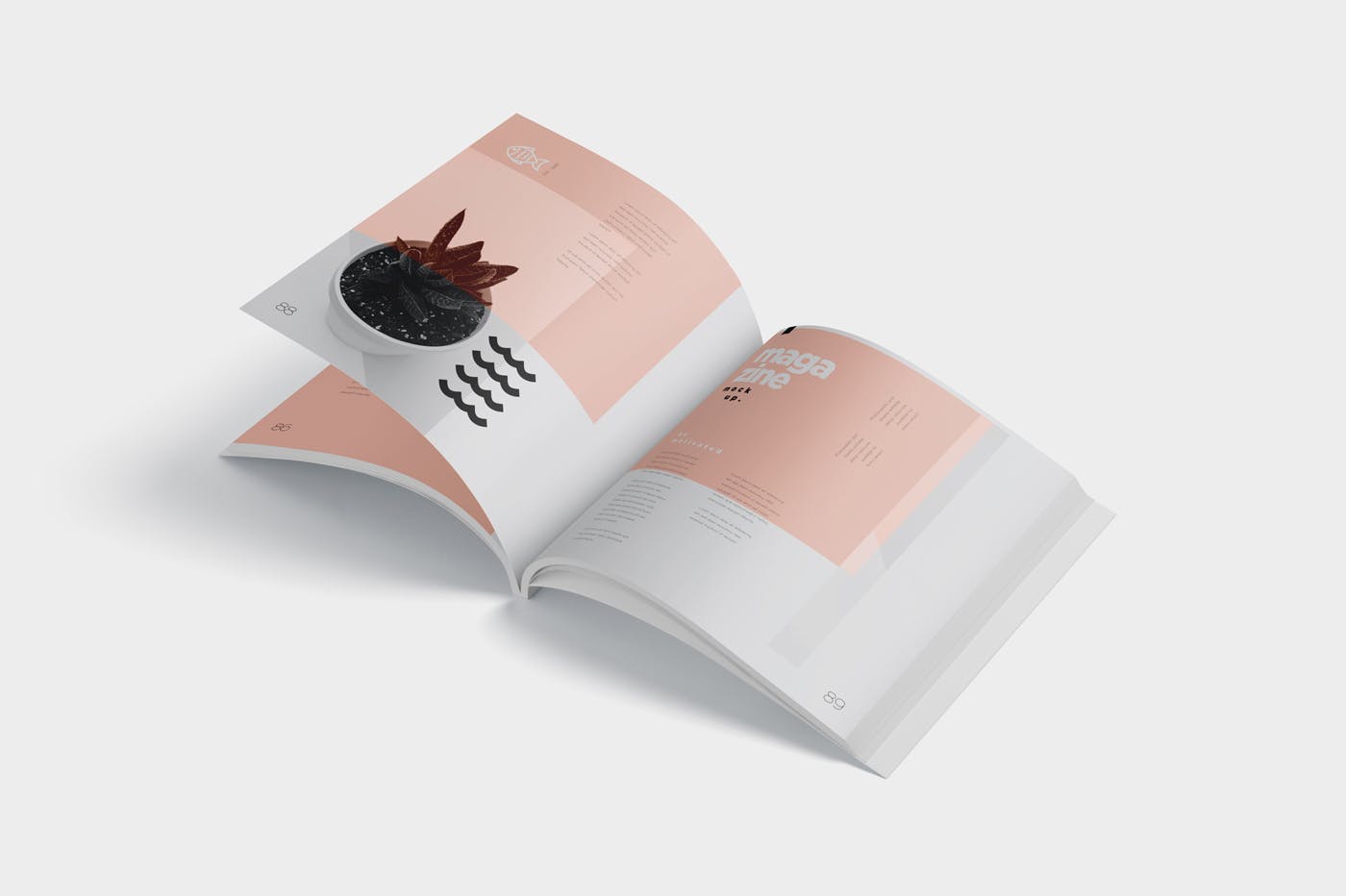 杂志内页排版设计印刷效果图样机 Open Magazine Mockups插图(4)