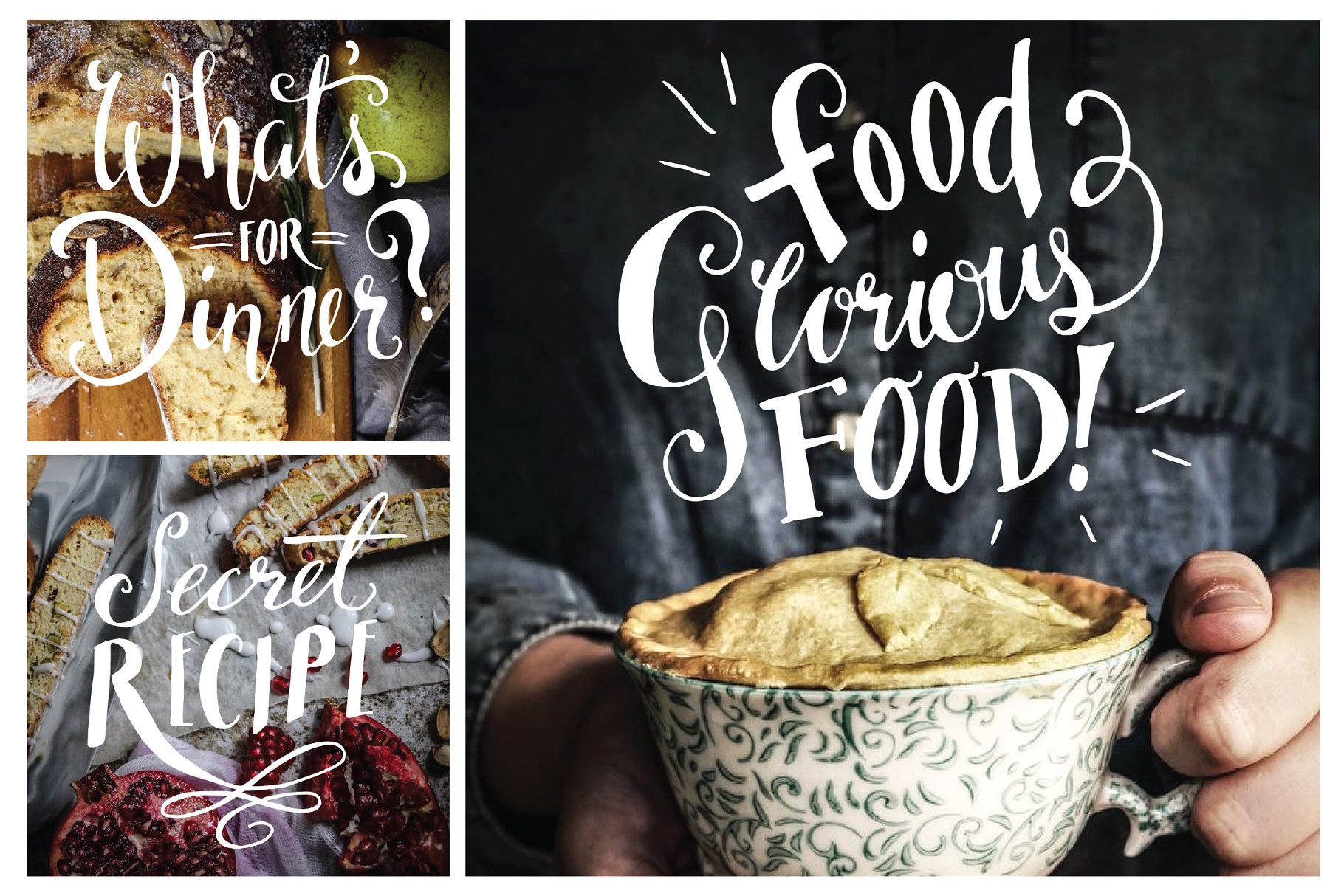 食品摄影装饰字体元素集合-Vol.1  Food Photography Overlays – Set 1插图