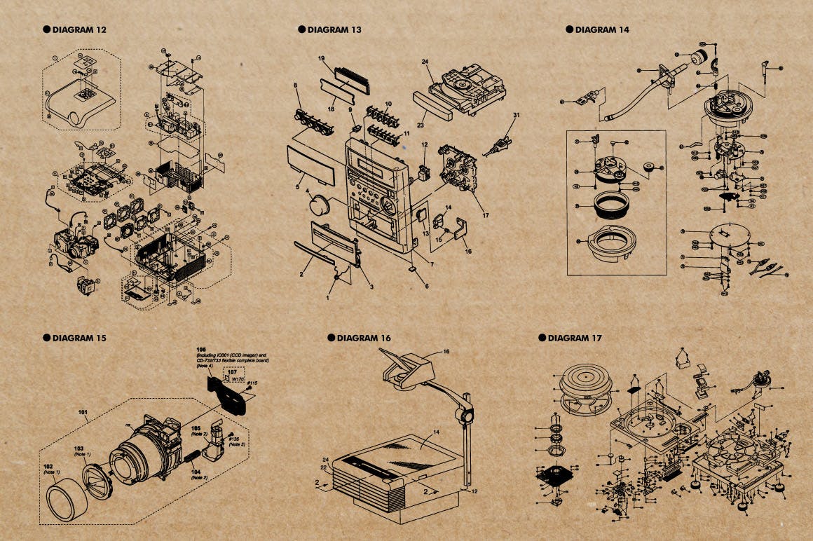 复古视听电器可视化结构矢量图形素材 Retro Diagrams – Audio Visual Edition插图(3)