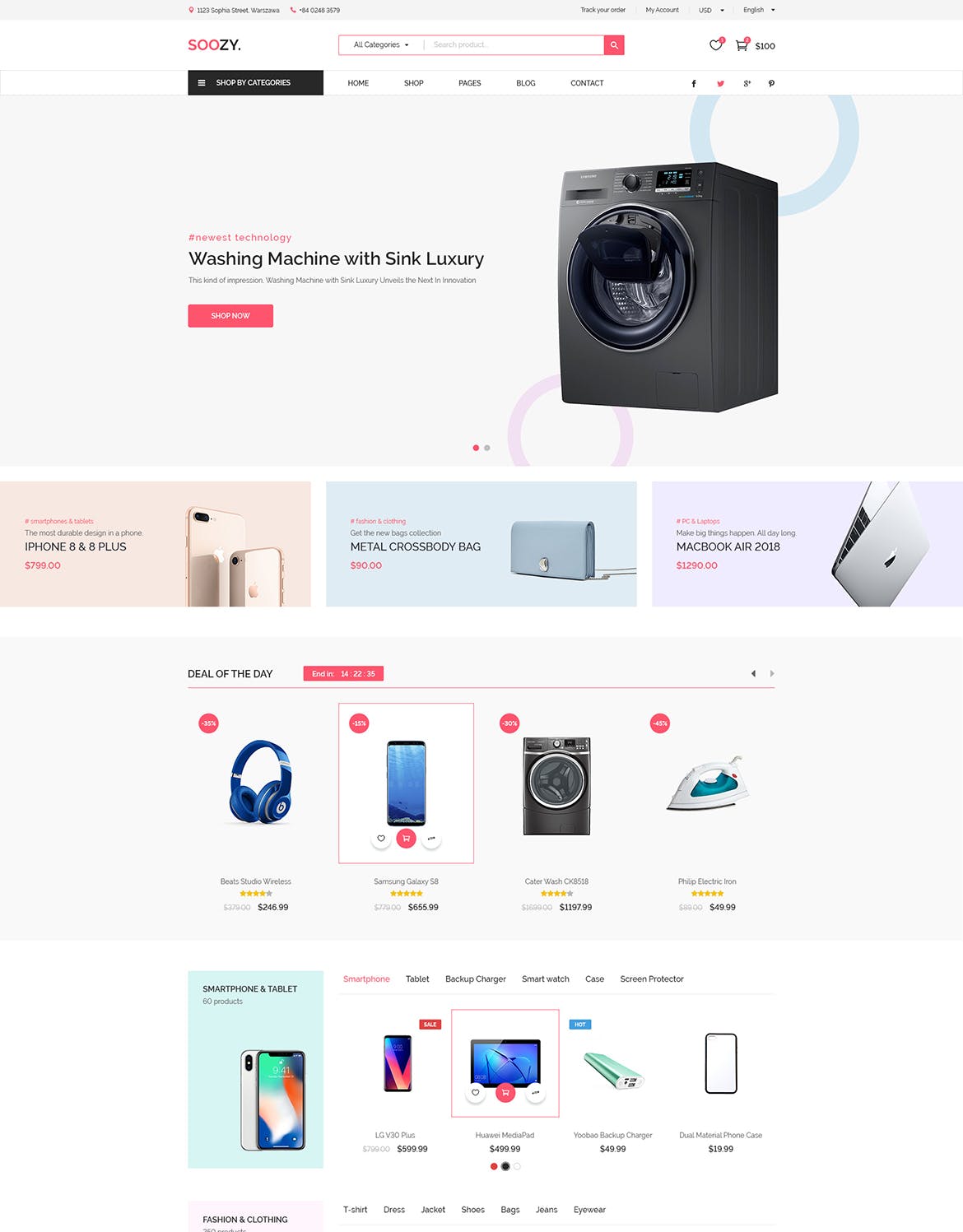 现代简约设计理念电商平台设计PSD模板 Soozy | Minimalist WooCommerce Psd Template插图(10)