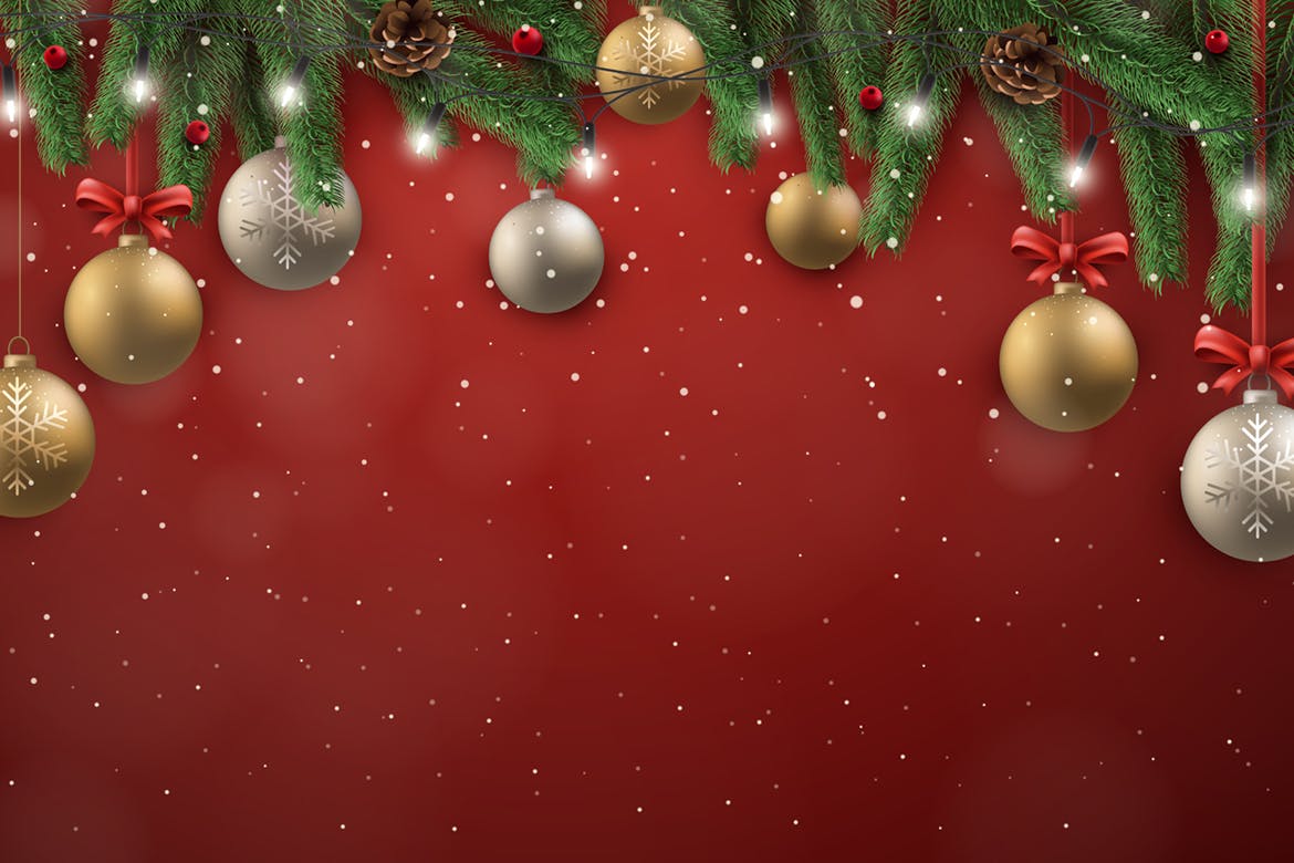 5种设计风格圣诞主题矢量背景素材 Merry Christmas Vector Backgrounds插图(3)