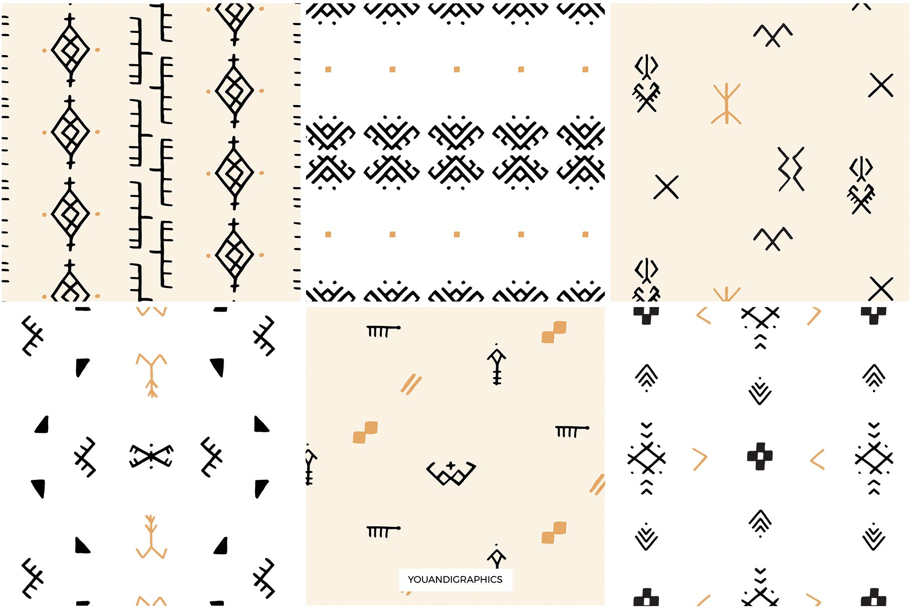摩洛哥柏柏尔人文化图案无缝纹理背景素材 Moroccan Berber Seamless Patterns插图1