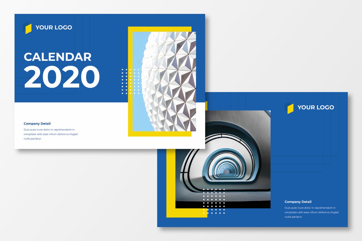 2020年建筑艺术活页日历表设计模板 Calendar 2020插图2