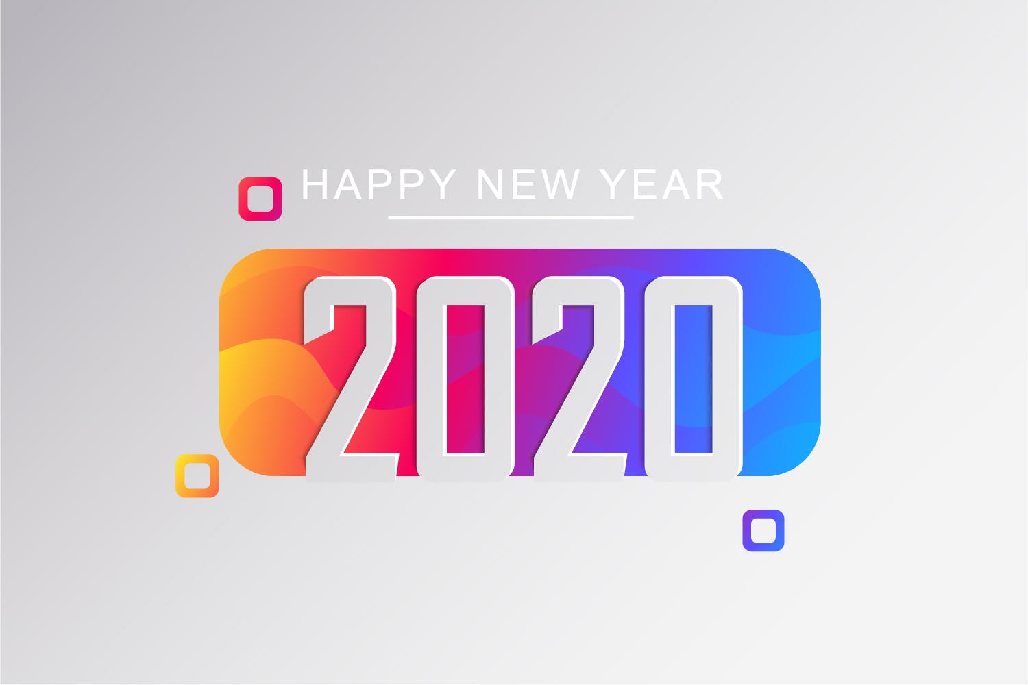 2020新年数字彩色矢量设计图形素材 2020 Happy New Year Greeting Card插图(6)