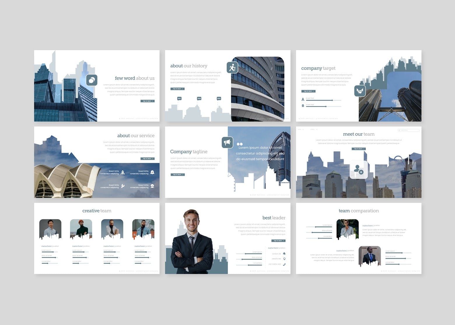 企业简介企业历史谷歌幻灯片设计模板 Metrovo – Google Slides Template插图2