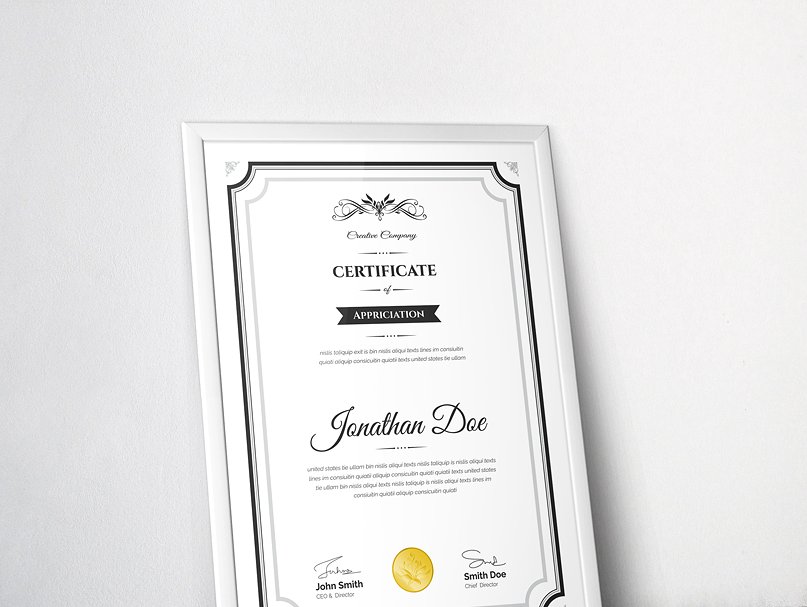 经典证书颁奖授权文件模板 Clean Certificate Template插图1