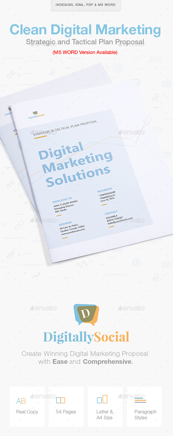 极简主义数字营销类杂志模板下载 Clean Digital Marketing Proposal[indd]插图