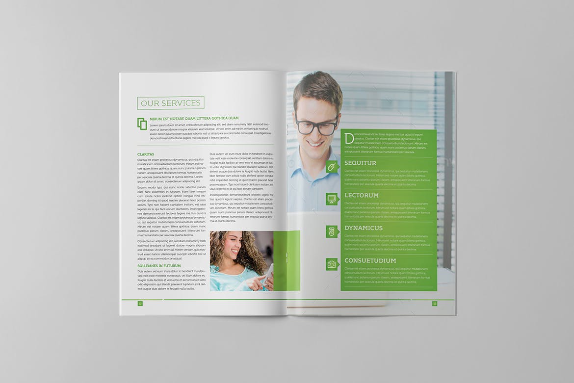 企业宣传册制作宣传画册版式设计模板 Light Business Brochure插图(6)