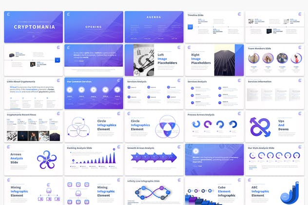 多用途信息图表类型企业宣传PPT设计模板 Cryptomania – Multipurpose PowerPoint Presentation插图(1)
