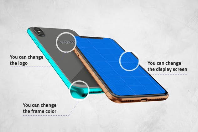 360度全方位 iPhone X 样机模板 iPhone X Kit Mockup插图2 360度全方位 iPhone X 样机模板 iPhone X Kit Mockup插图2