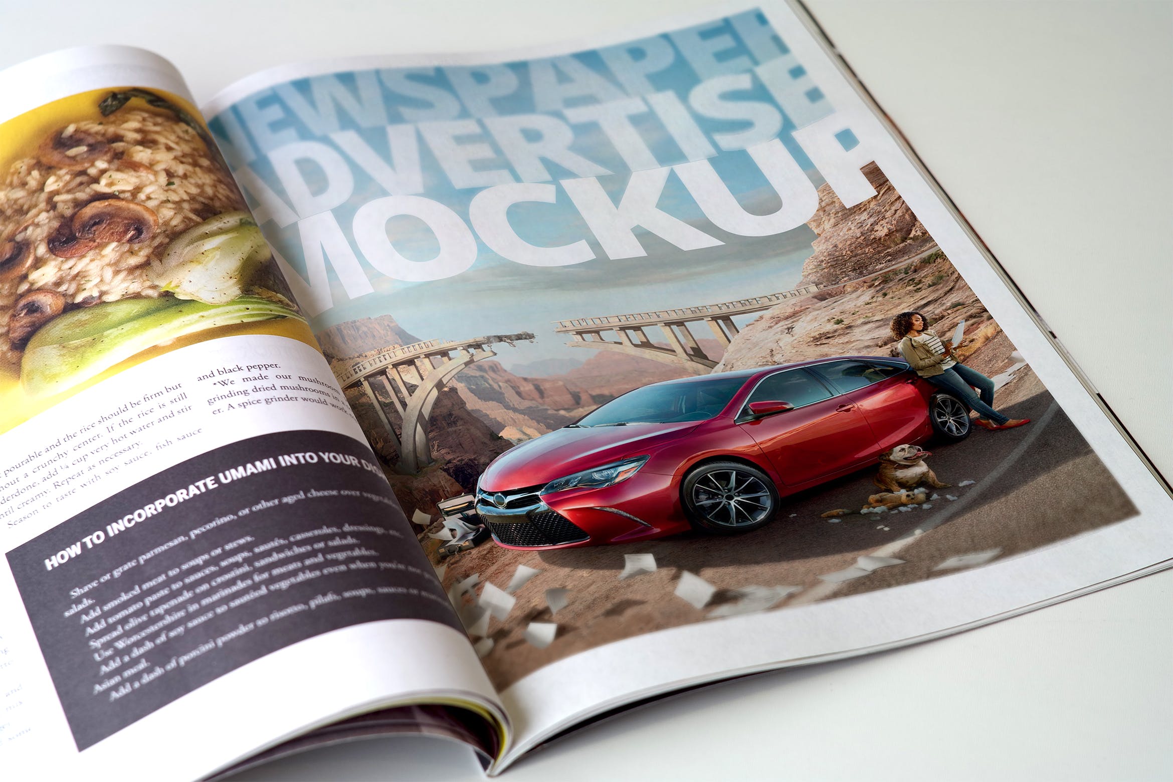 杂志广告设计印刷效果图样机模板v1 Magazine Advert Mockups插图