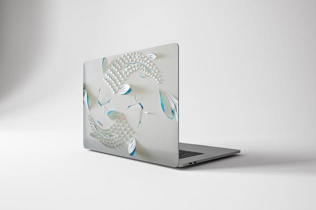 Macbook Pro笔记本A面图案设计样机 MacBook Pro Skin插图(2)