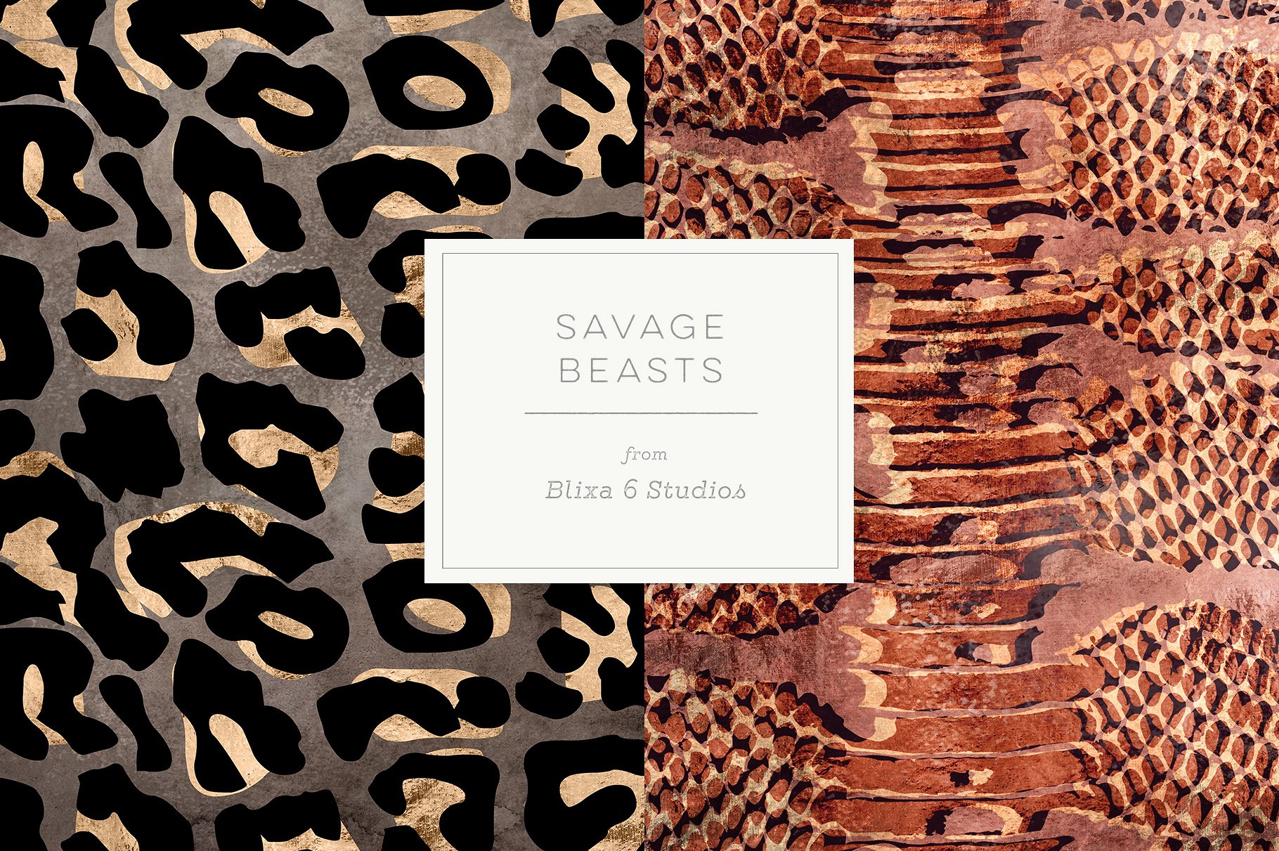 金色野兽动物皮肤图案纹理 Savage Beasts: Golden Animal Prints插图(2)