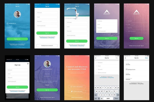 现代设计风格多用途APP应用UI套件 Mountify Mobile UI Kit – Sketch Version插图(2)