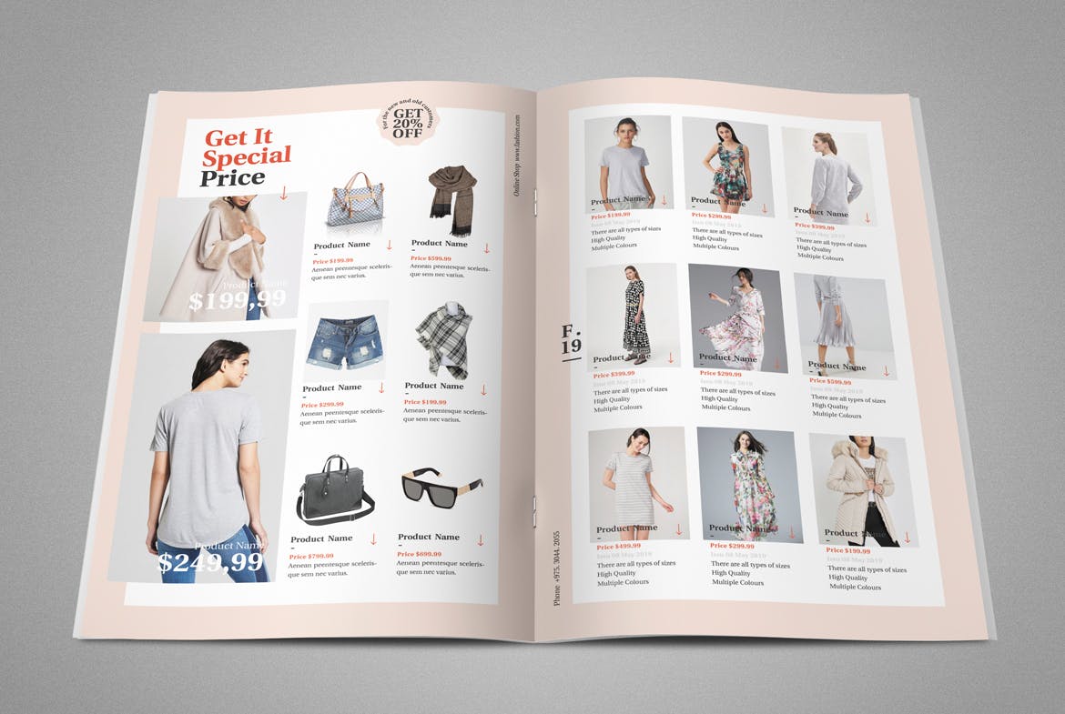 高端服装品牌新装上市画册/产品目录设计模板 Fashion Bifold Brochure插图(3)