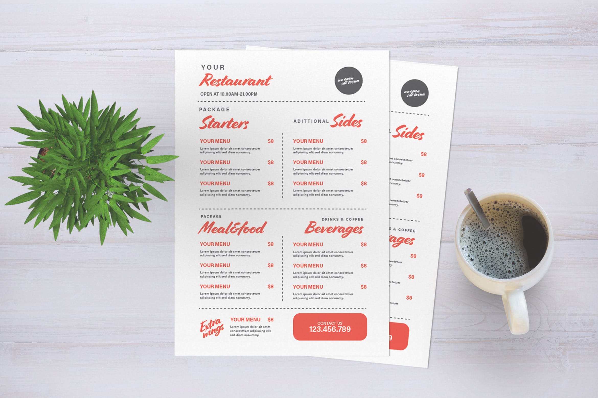 西式餐厅菜单版式设计模板素材 Restaurant Menu插图