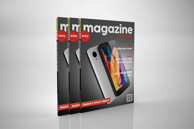 杂志封面封底设计样机模板 Magazin Mock Up插图1