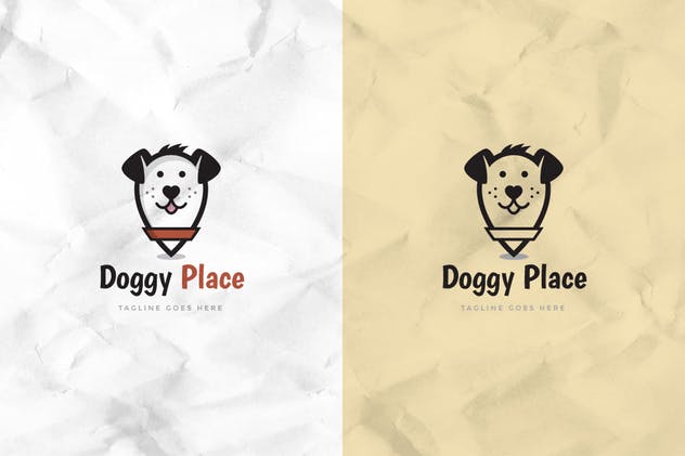 宠物店宠物照料Logo徽标设计模板 Doggy Place Logo Template插图2
