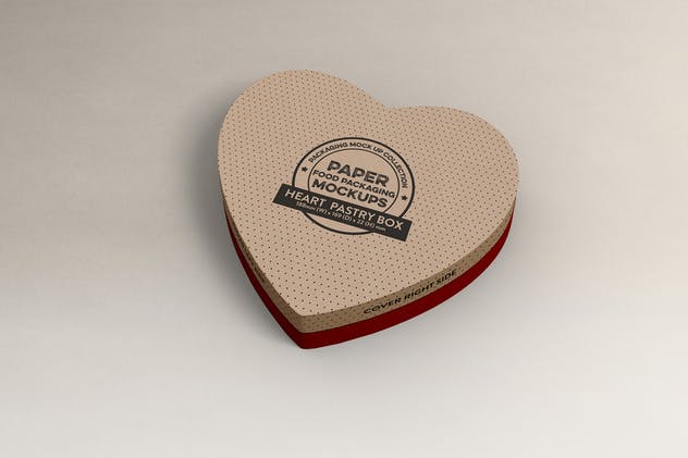 心形礼品纸盒外观包装设计样机 Paper Heart Box Packaging Mockup插图1
