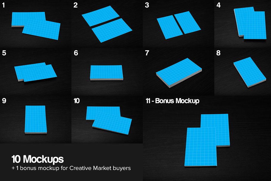 11款经典企业名片样机模板 11 Business Card Mockups插图(1)
