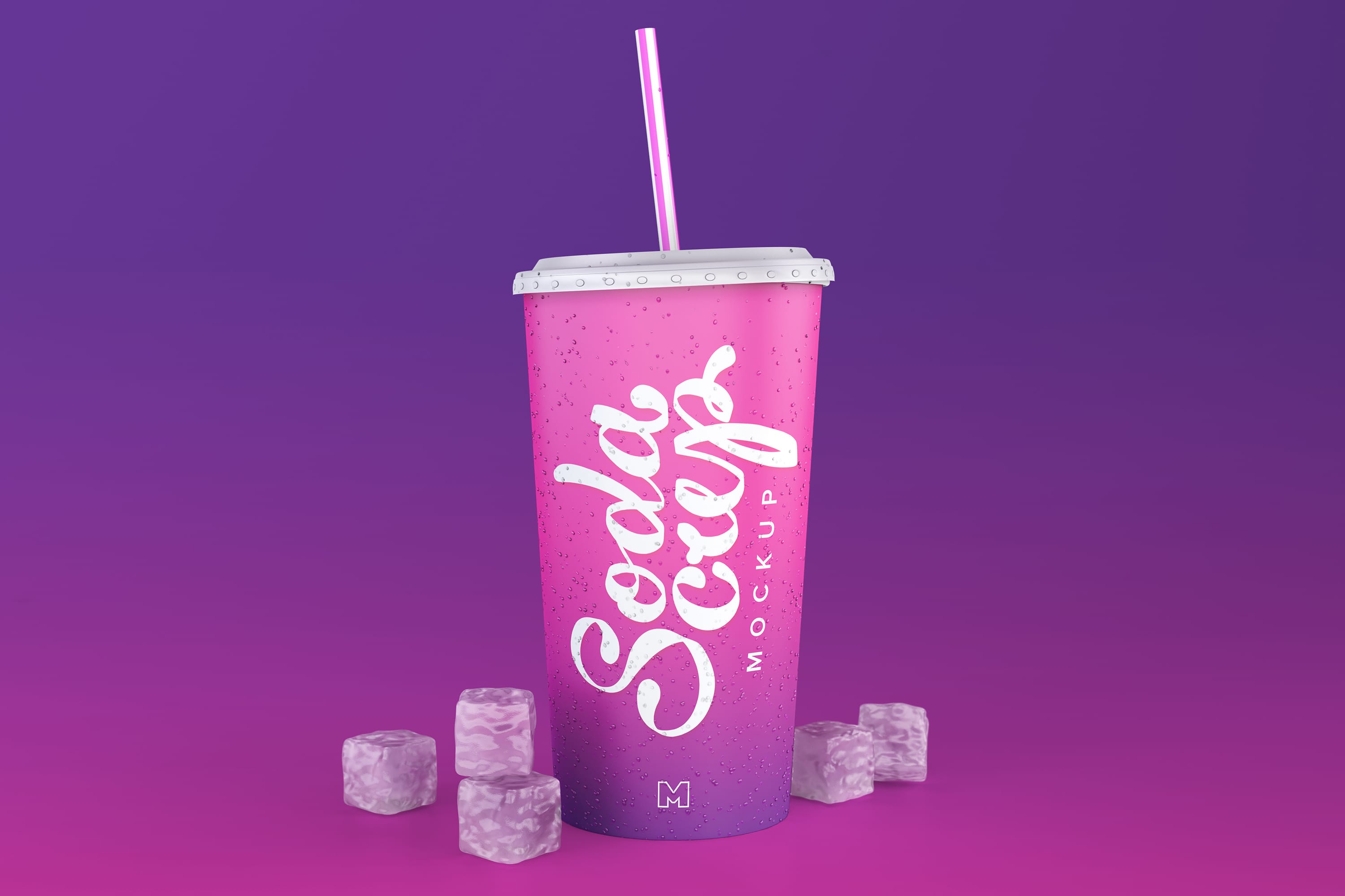 苏打汽水碳酸饮料纸杯定做设计样机02 Soda Cup Mockup 02插图(3)