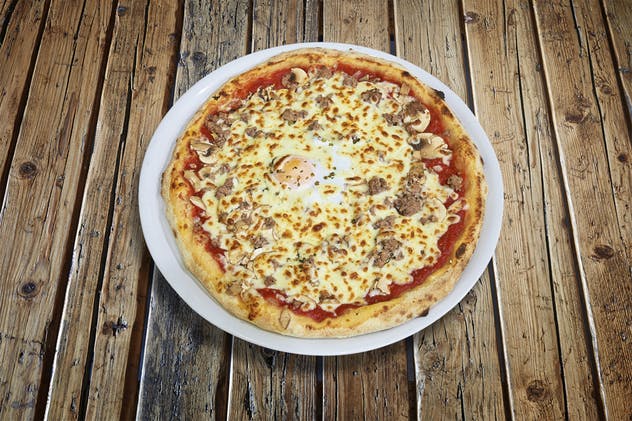 披萨品牌俯视拍照照片样机模板 Pizza_Plate_Above插图(1)