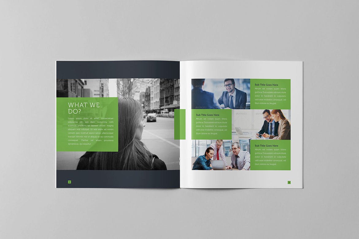 方形公司简介/业务介绍画册排版设计模板 Corporate Business Square Brochure插图(5)