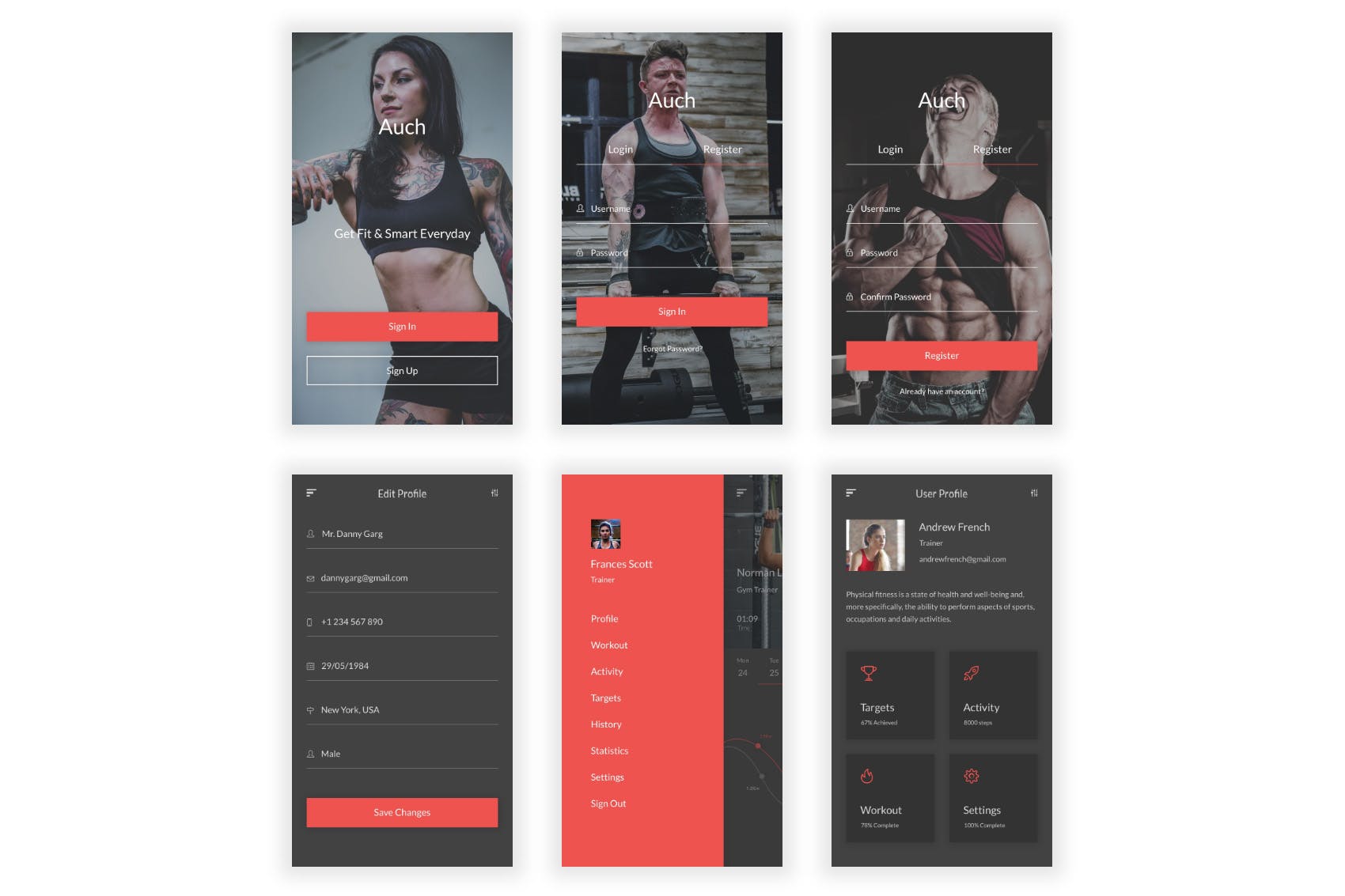 健身运动主题APP应用UI设计套件for Adobe XD Anuk – Fitness & Workout Adobe XD UI Kit插图(7)