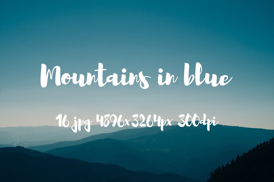 连绵山脉远眺风景高清照片素材 Mountains in blue pack插图(3)